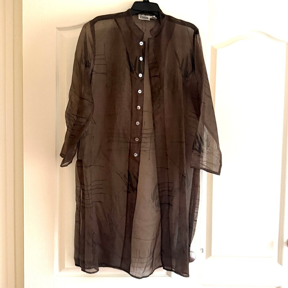 Chico's Sheer Silk 3/4 Length Jacket - Size 1